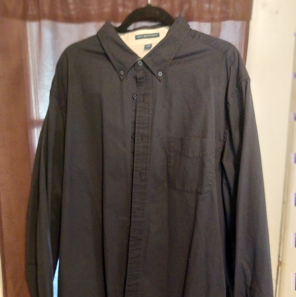 Men's 3xlt blue button down work shirt